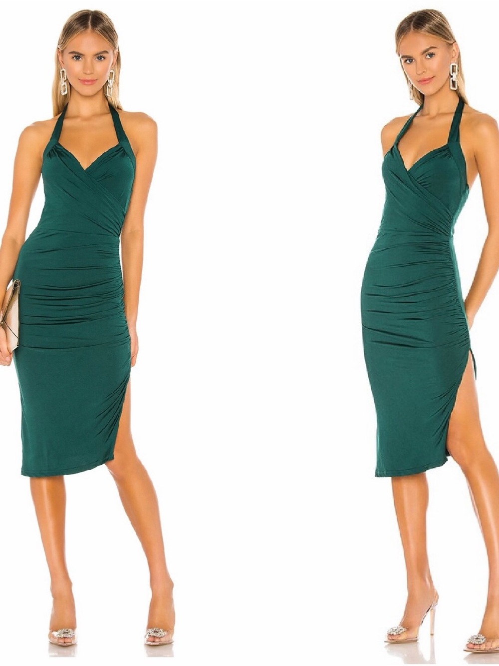 REVOLVE superdown Jaden Halter Midi Dress Hunter Green Size Large